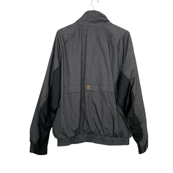 FootJoy DryJoys Vintage Full Zip Lined Weather Golf Jacket Houndstooth Men's XL - Picture 3 of 12